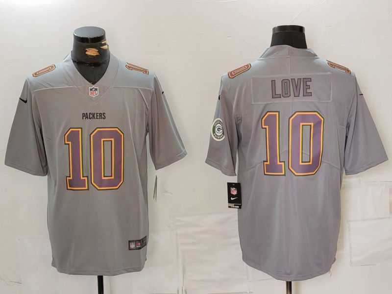 Men Green Bay Packers #10 Love Grey 2024 Nike Vapor Limited NFL Jersey style 1->green bay packers->NFL Jersey